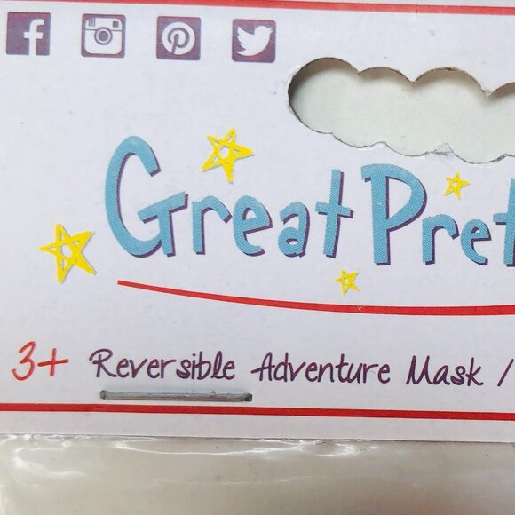 New w/Tag-Great Pretenders Reversible Adventure Red/Blue Mask - Picture 6 of 8